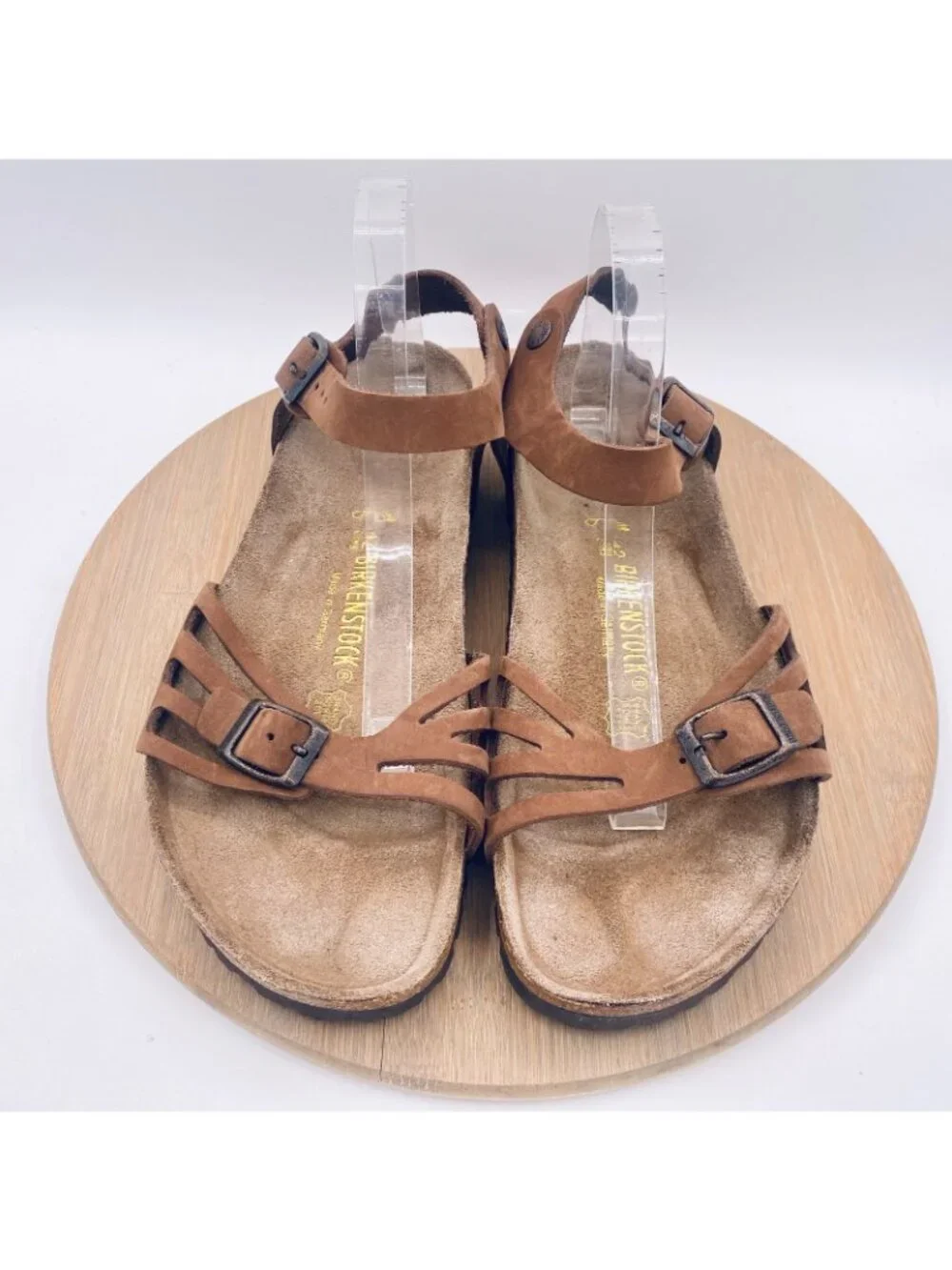 Birkenstock Bali Sandals Womens 11 42 Brown Leather Mary Jane Comfort Flats